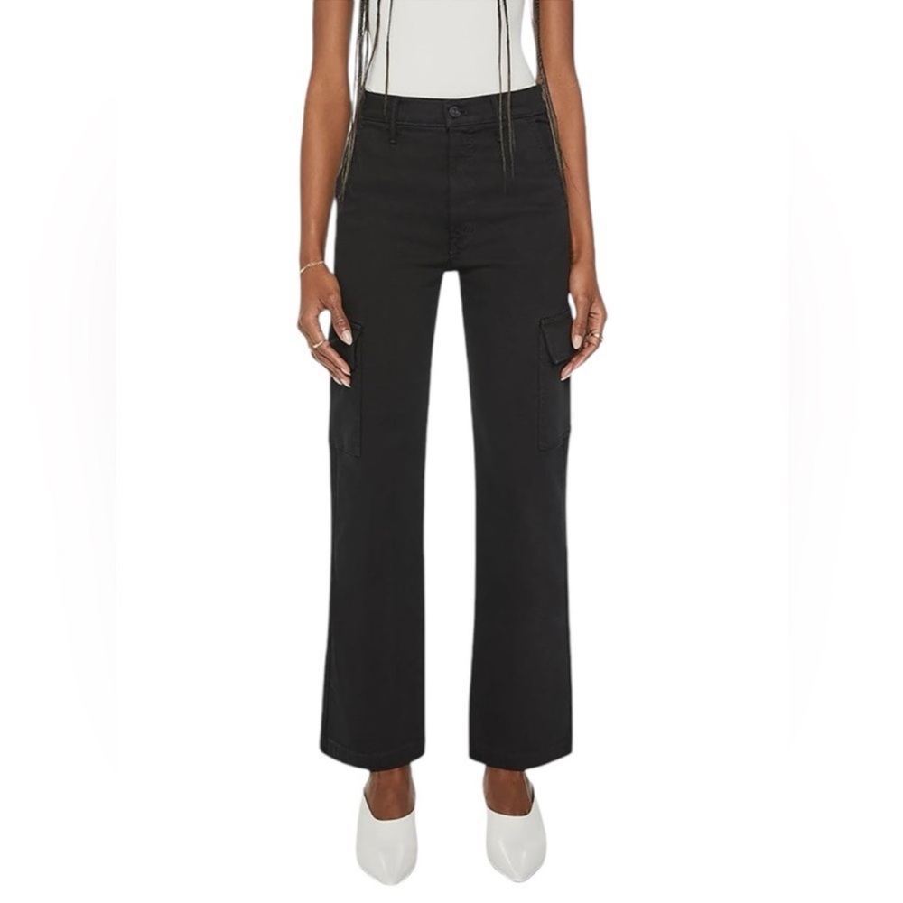 MOTHER The Straight Up Rambler Cargo Skimp Jeans Black Size 25